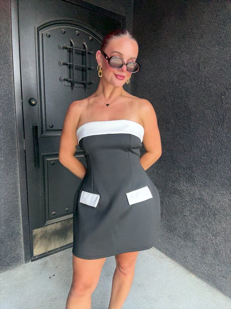 Monaco Contrast Mini Dress