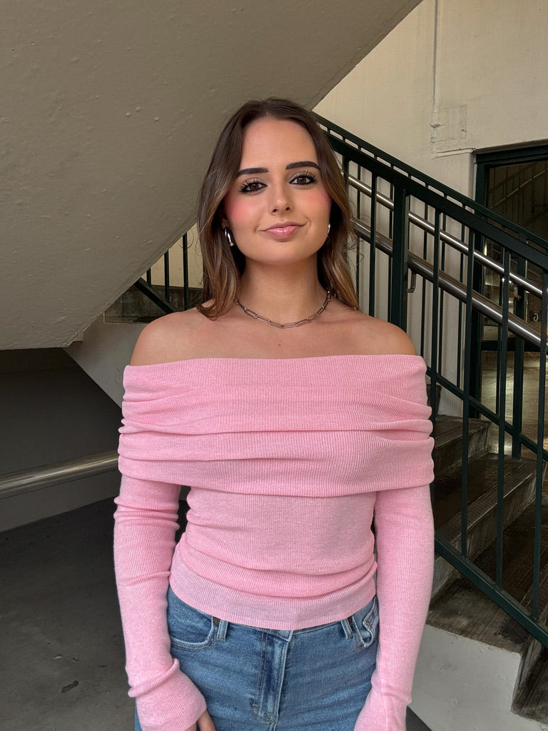 Crossover OTS Sweater - Pink