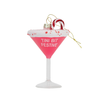 Tini Bit Festive - Holiday Martini - Glass Blown Holiday Ornament