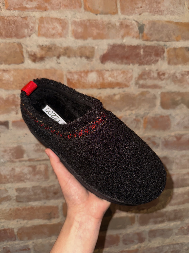 Sherpa Platform Slippers - Black