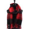 Fuzzy Plaid Scarf: Brown