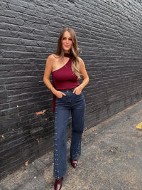 Stud Detail Denim Pants