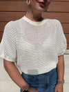 Knitted Surplice Back Detail Top