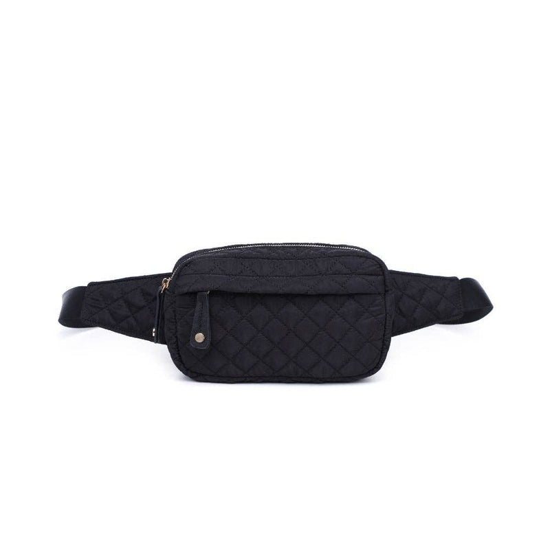 Teo Quilted Nylon Fanny Pack Belt Bag: Red
