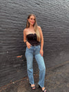 HIDDEN Tracey High Rise Straight Jean - Medium Dark