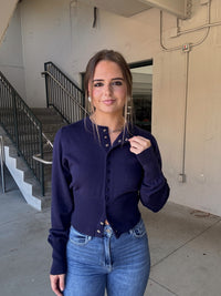 Soft Knit Cardigan - Navy