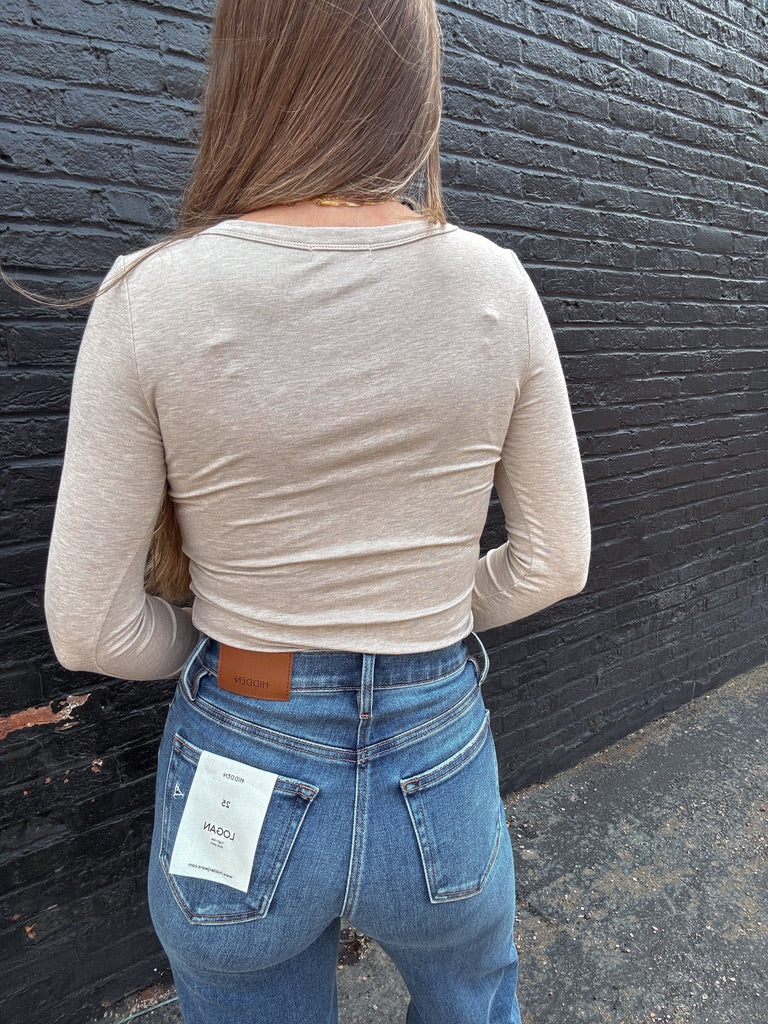 Z Supply Second Skin Scoop Neck Top - Oatmeal Heather