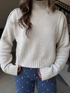 Mock Neck Exposed Seam Sweater