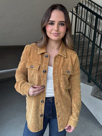 Washed Shirt Jacket - Mustard