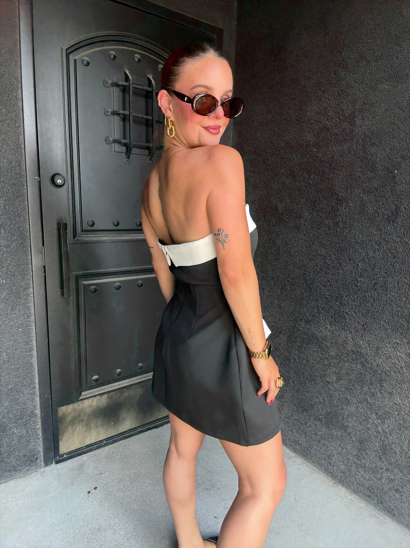 Monaco Contrast Mini Dress