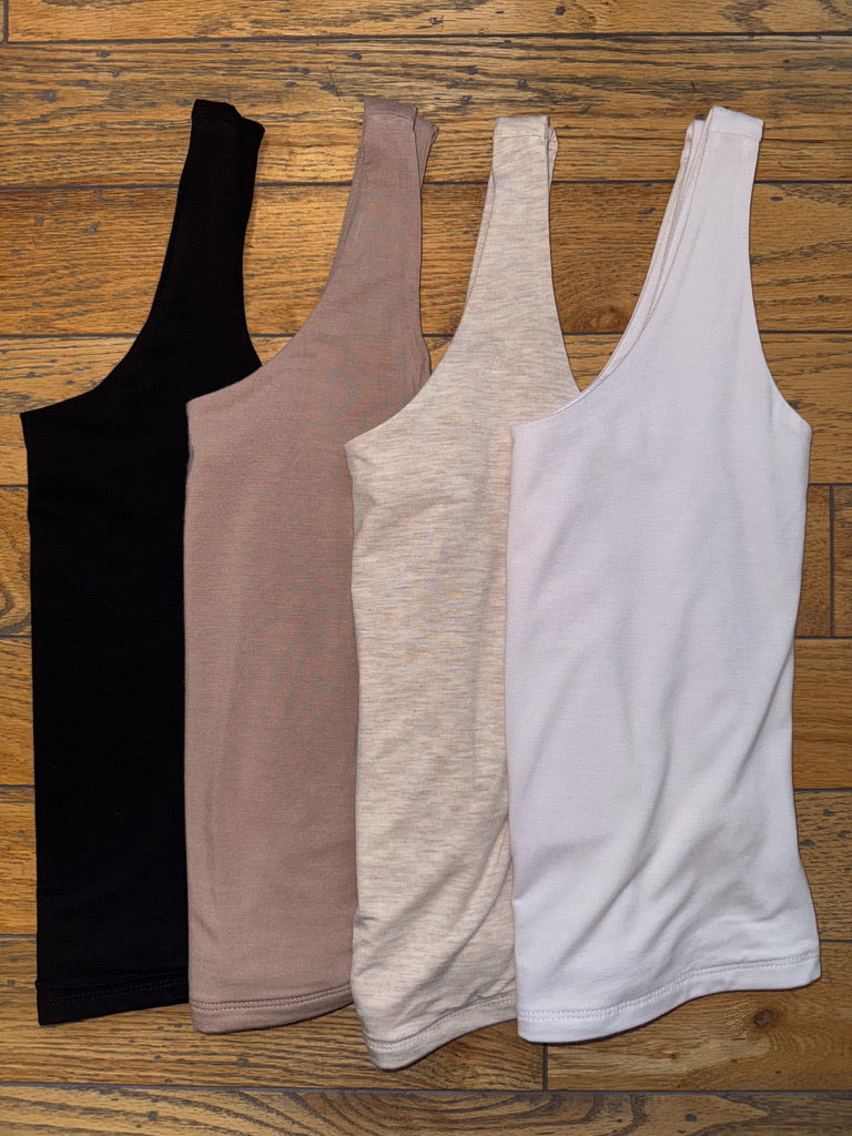 Soft & Stretchy Jersey Tank - Taupe