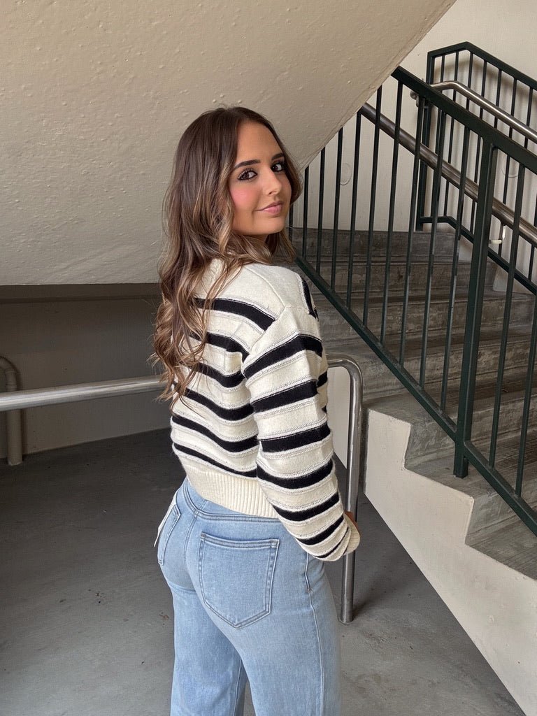 Striped Sequined Sweater