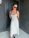 Striped Rhythm Knit Dress - White/Black