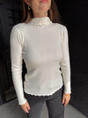 Lettuce Hem LS Top - Ivory