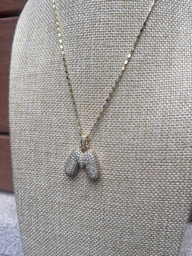 Puffy Initial Necklace - M