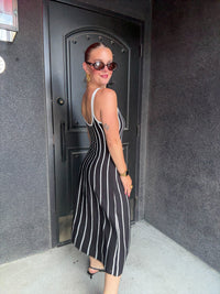B/W Contrast Stripe Dress