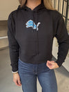 Black Detroit Lions Cropped Hoodie