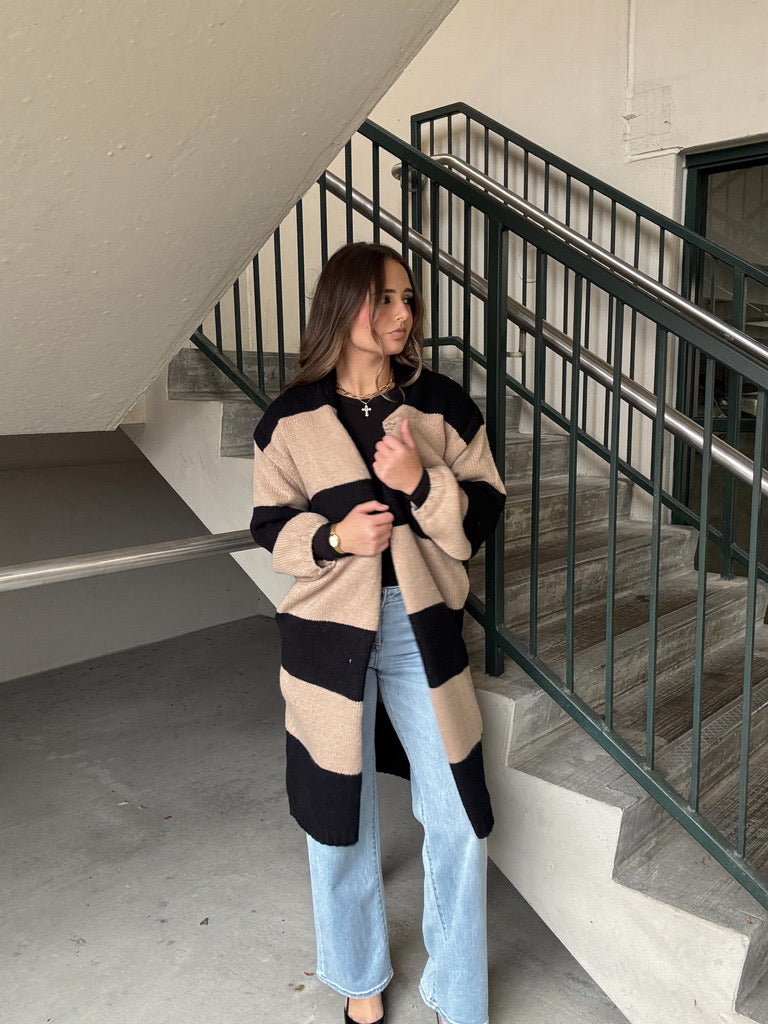 Oversized Striped Cardigan