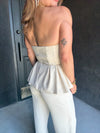 Strapless Peplum Top