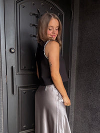 Lucy Paris Meghan Crystal Trim Top