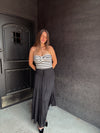 Twist Front Sweater Tube Top - Off White / Black