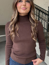 LS Mock Neck Sweater - Coffee