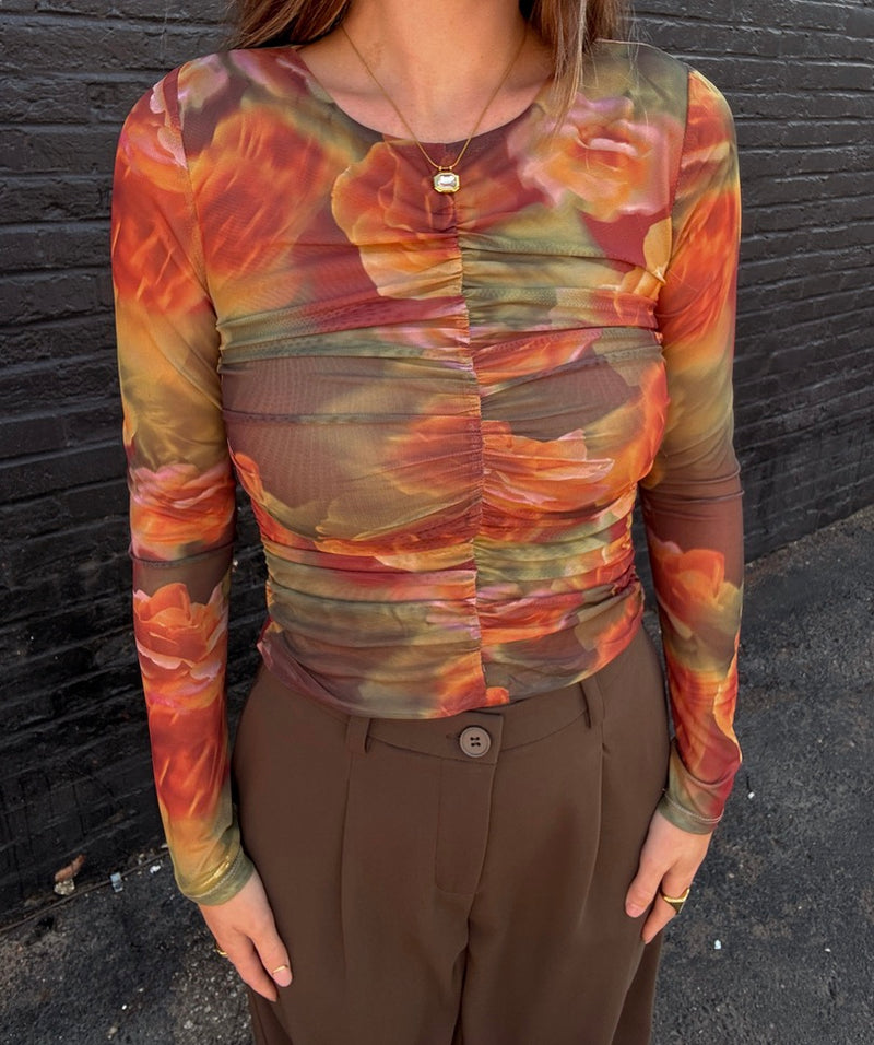 Sage The Label Heart Beats Mesh Top
