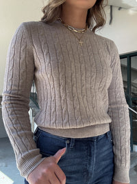 Basic Cable Sweater - Taupe