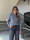 Basic Cable Sweater - Gray