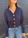 V-Neck Cardigan - Navy