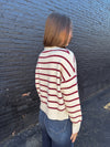 Burgundy Striped Sweater