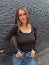 Z Supply Second Skin Scoop Neck Top - Black