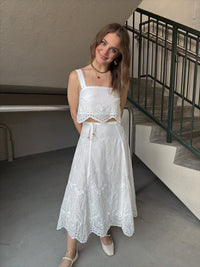Lucy Paris Coraline Eyelet White Skirt