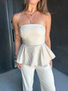 Strapless Peplum Top