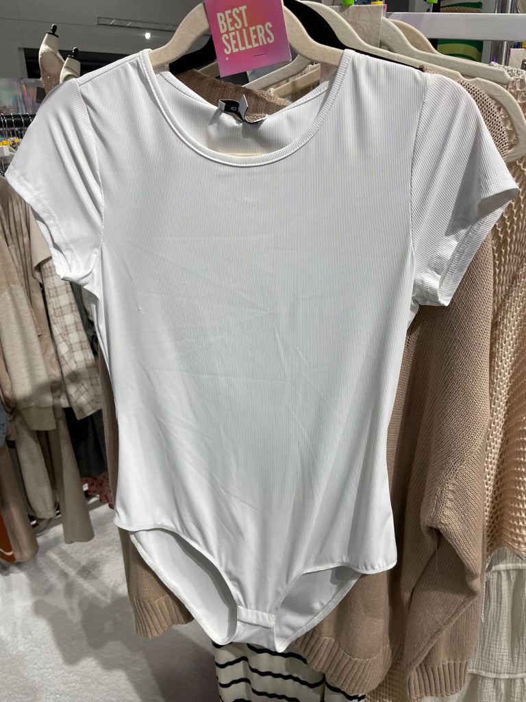 Super Soft T-Shirt Bodysuit - White