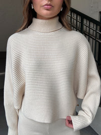 Gold Button Ribbed Turtleneck