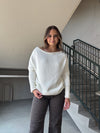 Wide Neck Sweater - Cream