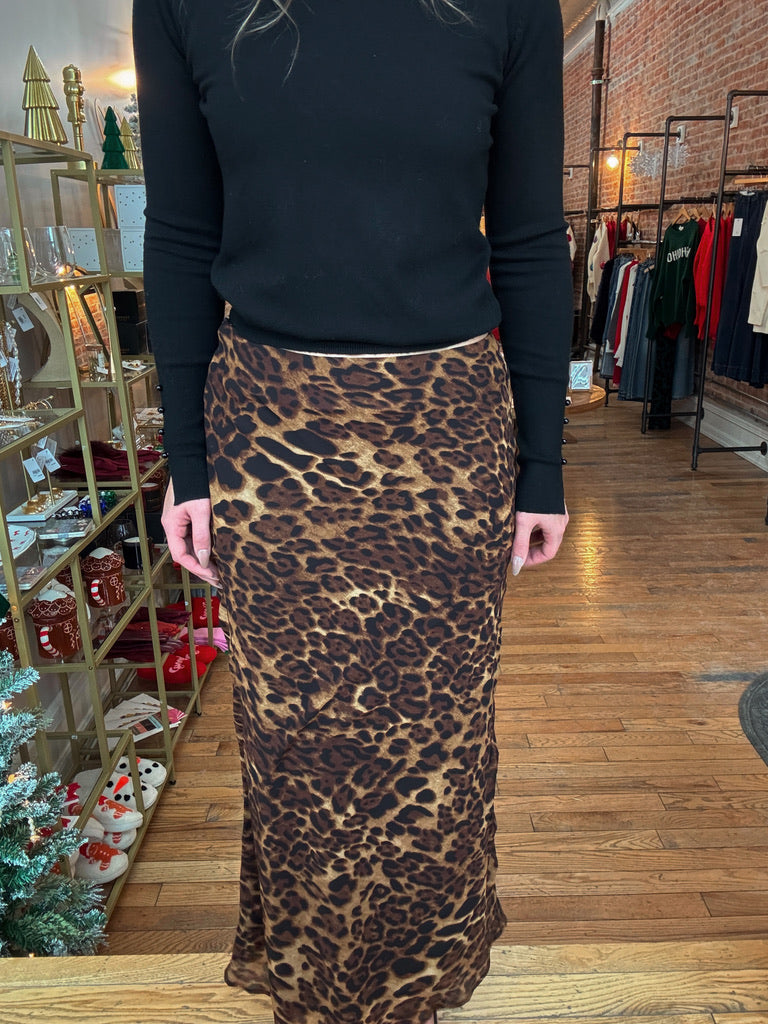 Chiffon Leopard Skirt