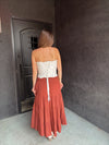 Smocked High Waisted Skirt - Cinnamon