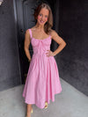 Pink Corset Midi Dress