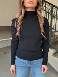 LS Mock Neck Sweater - Black