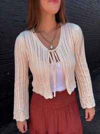 Sadie & Sage Chamomile Front Tie Cardigan