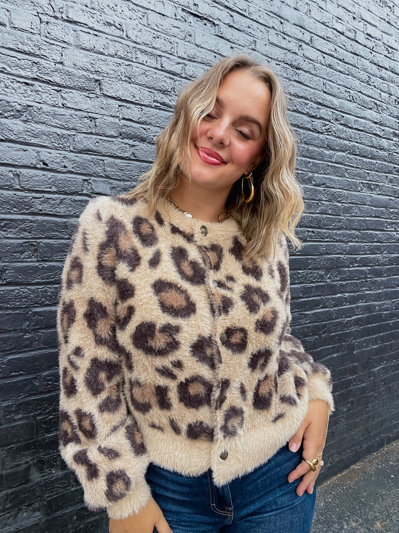 Leopard Fuzzy Cardigan