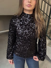 Sequin Blouson Sleeve Top