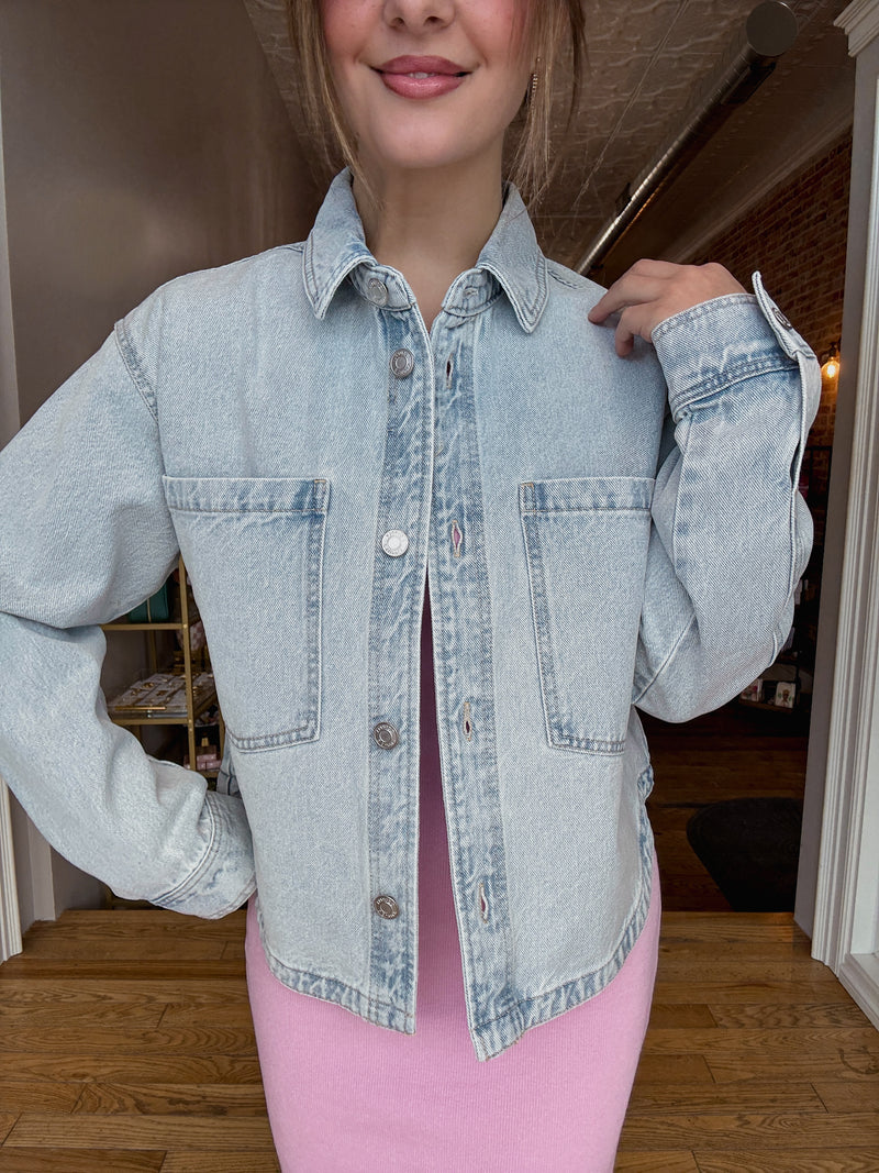 Z Supply All Day Cropped Denim Jacket