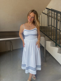 Navy Stripe Midi Dress