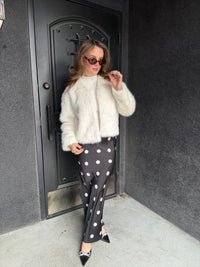 Faux Fur Open Jacket - Ivory