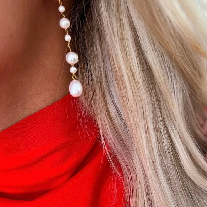 Long Pearl Earrings