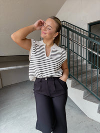 B/W Striped Sweater Vest
