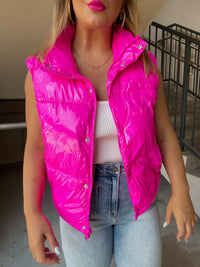 Marmi Puffer Vest - Hot Pink